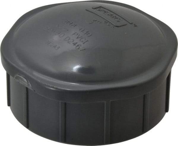 Value Collection - 3" PVC Plastic Pipe End Cap - Schedule 80, FIPT End Connections - Industrial Tool & Supply