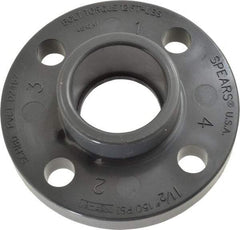 Value Collection - 1-1/2" PVC Plastic Pipe Flange (One Piece) - Schedule 80, Slip End Connections - Industrial Tool & Supply