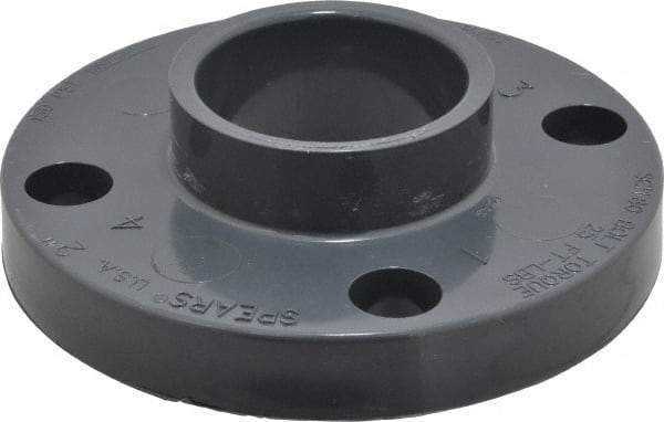 Value Collection - 2" PVC Plastic Pipe Flange (One Piece) - Schedule 80, Slip End Connections - Industrial Tool & Supply