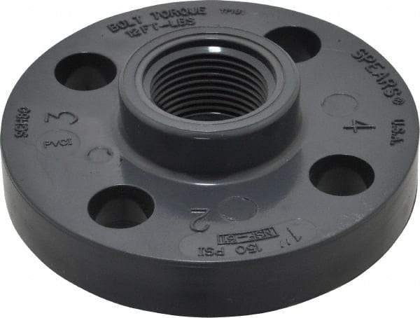 Value Collection - 1" PVC Plastic Pipe Flange (One Piece) - Schedule 80, FIPT End Connections - Industrial Tool & Supply