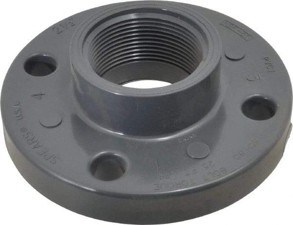 Value Collection - 2-1/2" PVC Plastic Pipe Flange (One Piece) - Schedule 80, FIPT End Connections - Industrial Tool & Supply