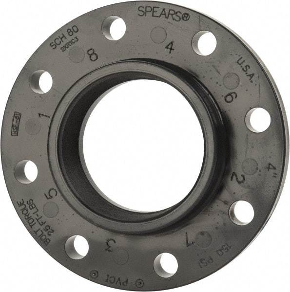 Value Collection - 4" PVC Plastic Pipe Flange (One Piece) - Schedule 80, FIPT End Connections - Industrial Tool & Supply