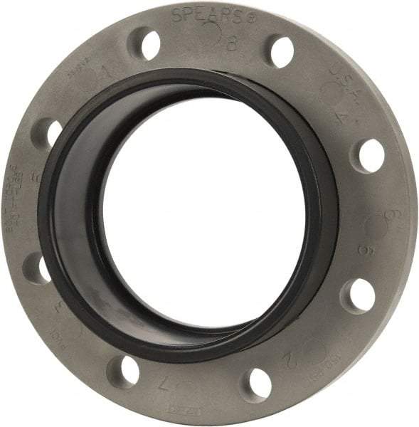Value Collection - 6" PVC Plastic Pipe Flange (Two Piece) - Schedule 80, Slip End Connections - Industrial Tool & Supply
