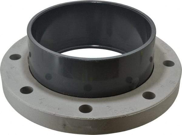 Value Collection - 8" PVC Plastic Pipe Flange (Two Piece) - Schedule 80, Slip End Connections - Industrial Tool & Supply