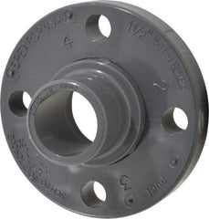 Value Collection - 1-1/2" PVC Plastic Pipe Flange (Two Piece) - Schedule 80, Spig End Connections - Industrial Tool & Supply