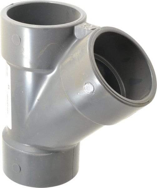 Value Collection - 3" PVC Plastic Pipe Wye - Schedule 80, Slip End Connections - Industrial Tool & Supply