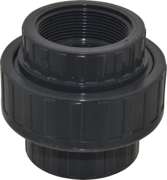 Value Collection - 2" PVC Plastic Pipe Union with EPDM O-Ring - Schedule 80, FIPT x FIPT End Connections - Industrial Tool & Supply