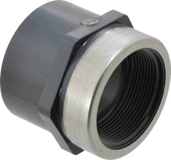 Value Collection - 2" PVC Plastic Pipe Reinforced Female Adapter - Slip x SR FIPT End Connections - Industrial Tool & Supply