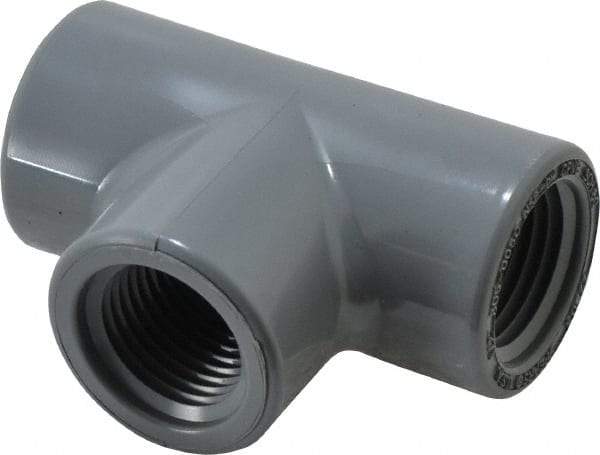 Value Collection - 1/2" CPVC Plastic Pipe Tee - Schedule 80, FIPT x FIPT x FIPT End Connections - Industrial Tool & Supply