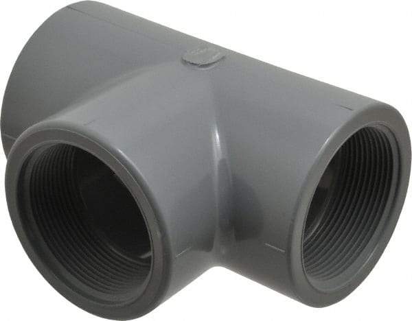 Value Collection - 2" CPVC Plastic Pipe Tee - Schedule 80, FIPT x FIPT x FIPT End Connections - Industrial Tool & Supply