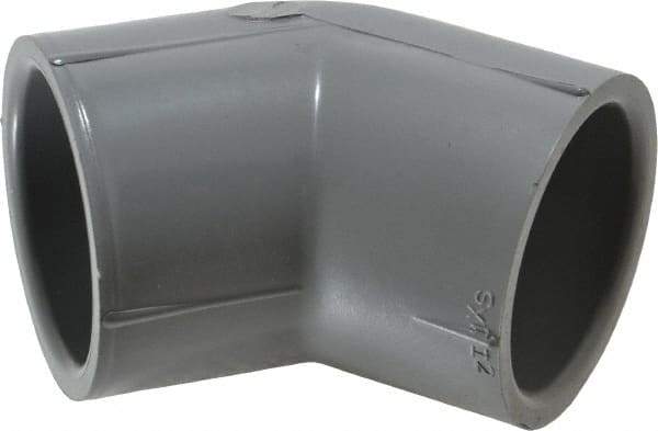 Value Collection - 1-1/4" CPVC Plastic Pipe 45° Elbow - Schedule 80, Slip x Slip End Connections - Industrial Tool & Supply