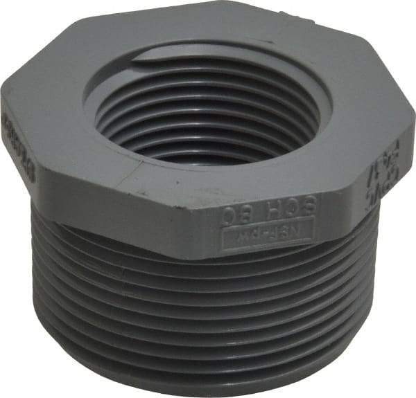 Value Collection - 1-1/2 x 1" CPVC Plastic Pipe Bushing - Schedule 80, MIPT x FIPT End Connections - Industrial Tool & Supply