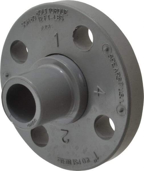 Value Collection - 1" CPVC Plastic Pipe Flange (Two Piece) - Schedule 80, Spig End Connections - Industrial Tool & Supply