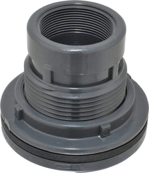 Value Collection - 2" PVC Plastic Pipe Bulkhead Tank Adapter - Schedule 80, Slip x FIPT End Connections - Industrial Tool & Supply