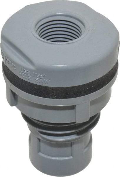 Value Collection - 1/2" CPVC Plastic Pipe Bulkhead Tank Adapter - Schedule 80, FIPT x FIPT End Connections - Industrial Tool & Supply