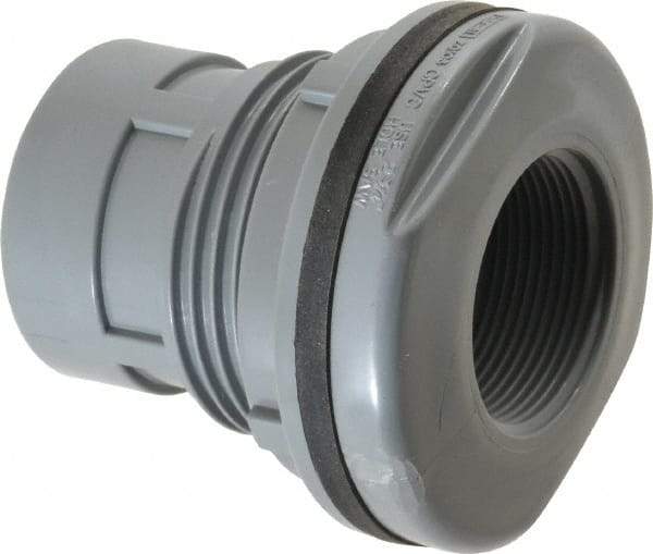Value Collection - 1-1/2" CPVC Plastic Pipe Bulkhead Tank Adapter - Schedule 80, FIPT x FIPT End Connections - Industrial Tool & Supply