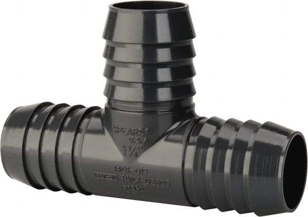Value Collection - 1-1/4" Barb, Multiple Barbed Tube Insert Tee - PVC, Male - Industrial Tool & Supply