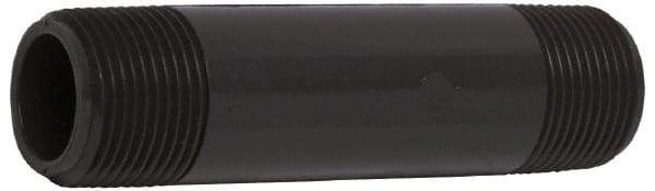 Value Collection - 1-1/4" Pipe, 4-1/2" Long PVC Threaded Plastic Pipe Nipple - Schedule 80, Gray - Industrial Tool & Supply
