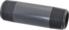 Value Collection - 1" Pipe, 4" Long PVC Threaded Plastic Pipe Nipple - Schedule 80, Gray - Industrial Tool & Supply