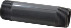 Value Collection - 1-1/4" Pipe, 5-1/2" Long PVC Threaded Plastic Pipe Nipple - Schedule 80, Gray - Industrial Tool & Supply