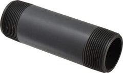 Value Collection - 1-1/2" Pipe, 5-1/2" Long PVC Threaded Plastic Pipe Nipple - Schedule 80, Gray - Industrial Tool & Supply