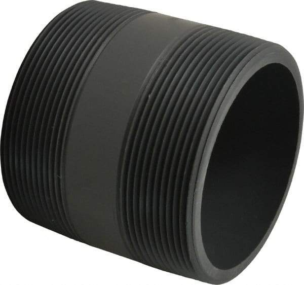 Value Collection - 4" Pipe, 4" Long PVC Threaded Plastic Pipe Nipple - Schedule 80, Gray - Industrial Tool & Supply