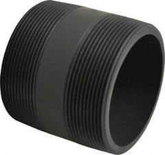 Value Collection - 4" Pipe, 4" Long PVC Threaded Plastic Pipe Nipple - Schedule 80, Gray - Industrial Tool & Supply