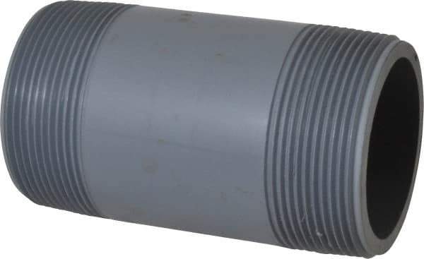 Value Collection - 2" Pipe, 4" Long CPVC Threaded Plastic Pipe Nipple - Schedule 80, Gray - Industrial Tool & Supply