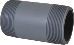 Value Collection - 2" Pipe, 4" Long CPVC Threaded Plastic Pipe Nipple - Schedule 80, Gray - Industrial Tool & Supply