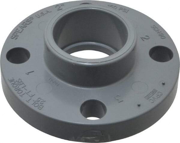 Value Collection - 2" CPVC Plastic Pipe Flange (One Piece) - Slip End Connections - Industrial Tool & Supply