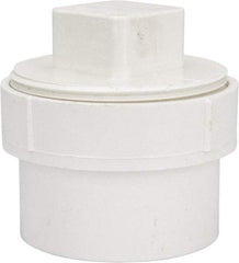 B&K Mueller - 3", PVC Drain, Waste & Vent Pipe Cleanout Adapter - Spig x CO with Plug - Industrial Tool & Supply