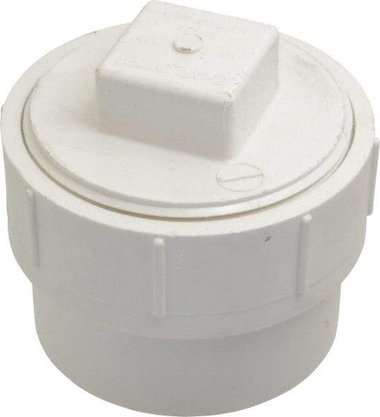 B&K Mueller - 4", PVC Drain, Waste & Vent Pipe Cleanout Adapter - Spig x CO with Plug - Industrial Tool & Supply