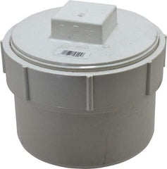 B&K Mueller - 6", PVC Drain, Waste & Vent Pipe Cleanout Adapter - Spig x CO with Plug - Industrial Tool & Supply