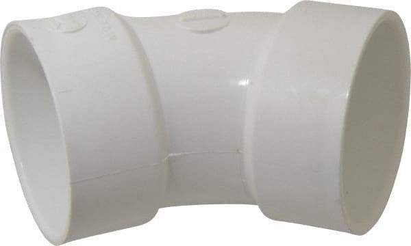 B&K Mueller - 3", PVC Drain, Waste & Vent Pipe 45 Elbow - Hub x Hub - Industrial Tool & Supply