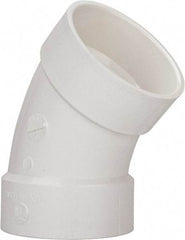 B&K Mueller - 4", PVC Drain, Waste & Vent Pipe 45 Elbow - Hub x Hub - Industrial Tool & Supply
