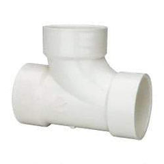 B&K Mueller - 3", PVC Drain, Waste & Vent Pipe Sanitary Tee - Hub x Hub x Hub - Industrial Tool & Supply