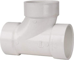 B&K Mueller - 4", PVC Drain, Waste & Vent Pipe Sanitary Tee - Hub x Hub x Hub - Industrial Tool & Supply