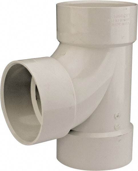 B&K Mueller - 6", PVC Drain, Waste & Vent Pipe Sanitary Tee - Hub x Hub x Hub - Industrial Tool & Supply