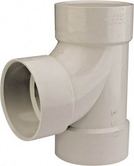 B&K Mueller - 6", PVC Drain, Waste & Vent Pipe Sanitary Tee - Hub x Hub x Hub - Industrial Tool & Supply