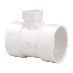 B&K Mueller - 3 x 3 x 1-1/2", PVC Drain, Waste & Vent Pipe Reducing Sanitary Tee - Hub x Hub x Hub - Industrial Tool & Supply