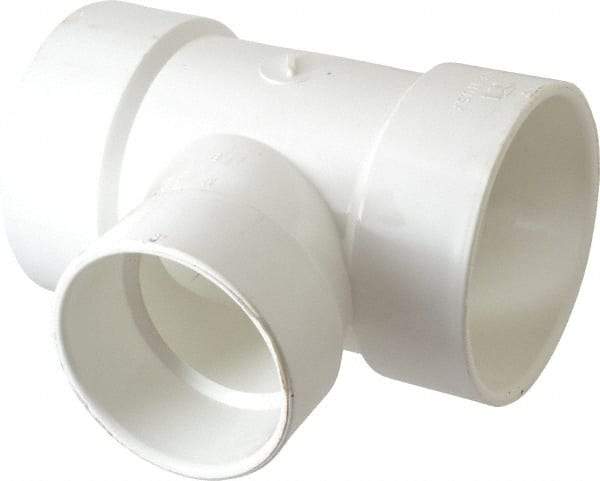 B&K Mueller - 4 x 4 x 3", PVC Drain, Waste & Vent Pipe Reducing Sanitary Tee - Hub x Hub x Hub - Industrial Tool & Supply