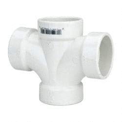 B&K Mueller - 1-1/2", PVC Drain, Waste & Vent Pipe Sanitary Cross - All Hub - Industrial Tool & Supply