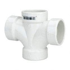 B&K Mueller - 1-1/2", PVC Drain, Waste & Vent Pipe Sanitary Cross - All Hub - Industrial Tool & Supply