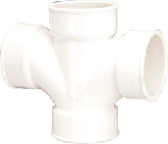 B&K Mueller - 3", PVC Drain, Waste & Vent Pipe Sanitary Cross - All Hub - Industrial Tool & Supply