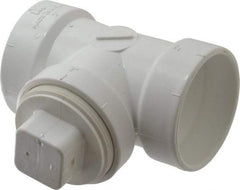 B&K Mueller - 2", PVC Drain, Waste & Vent Pipe Test Tee - Hub x Hub x CO with Plug - Industrial Tool & Supply