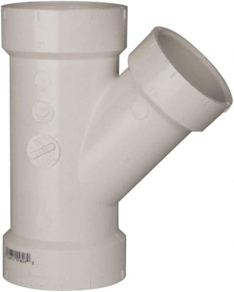 B&K Mueller - 2 x 2 x 1-1/2", PVC Drain, Waste & Vent Pipe 45 Wye - Hub x Hub x Hub - Industrial Tool & Supply