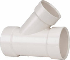 B&K Mueller - 4 x 4 x 3", PVC Drain, Waste & Vent Pipe 45 Wye - Hub x Hub x Hub - Industrial Tool & Supply