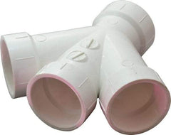 B&K Mueller - 1-1/2", PVC Drain, Waste & Vent Pipe 45 Double Wye - All Hub - Industrial Tool & Supply