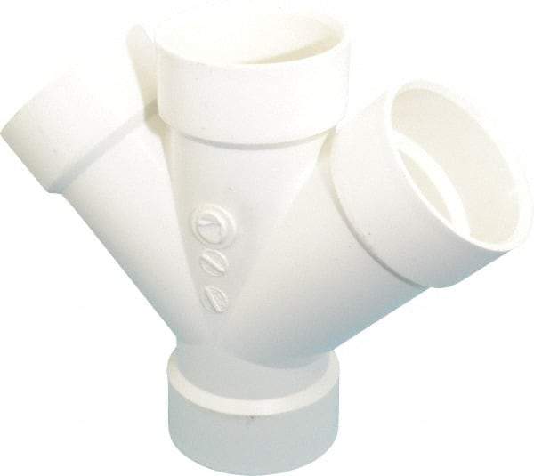 B&K Mueller - 3", PVC Drain, Waste & Vent Pipe 45 Double Wye - All Hub - Industrial Tool & Supply