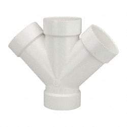B&K Mueller - 4", PVC Drain, Waste & Vent Pipe 45 Double Wye - All Hub - Industrial Tool & Supply